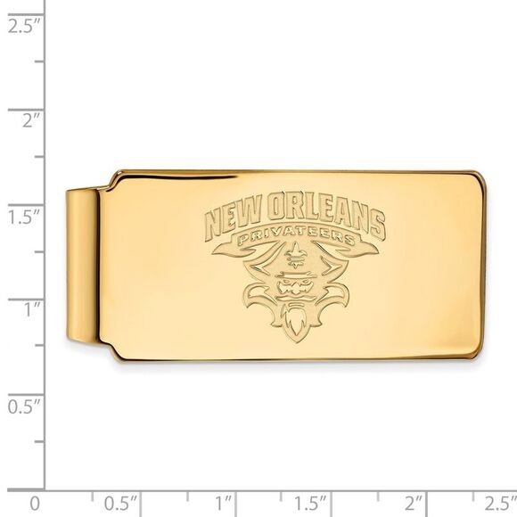 14k Yellow Gold U of New Orleans Money Clip - Picture 2 of 3